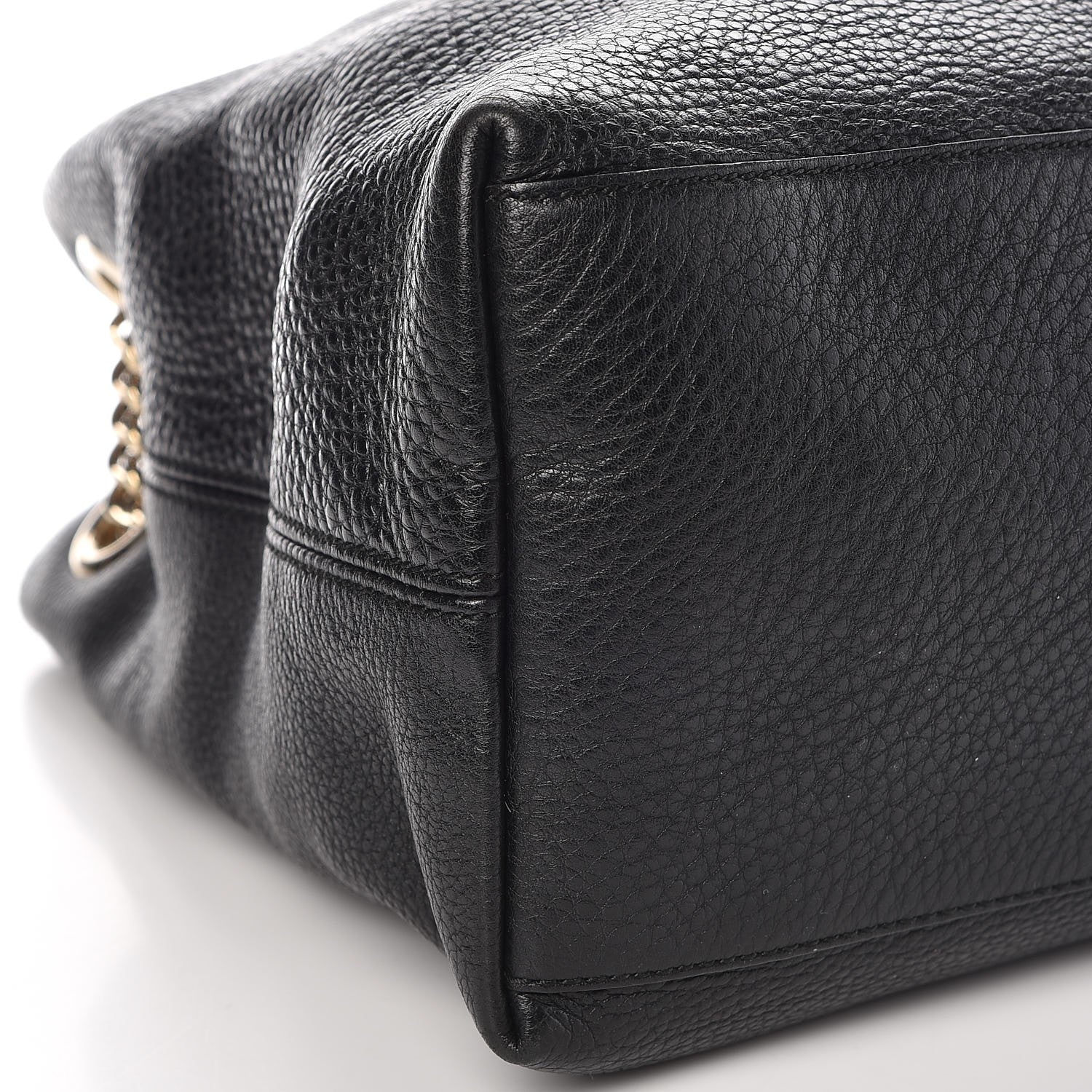 Gucci Pebbled Calfskin Medium Soho Chain Shoulder Bag Black 9 of 10