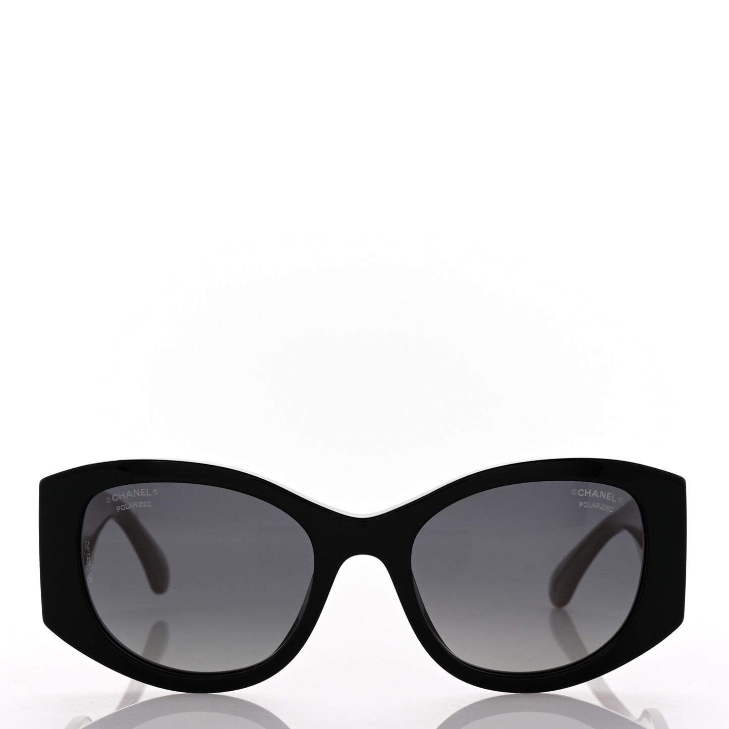 Acetate Oval Sunglasses 5524-A Black Beige