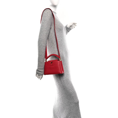 Louis Vuitton Taurillon Mini Capucines Scarlet 2 of 9