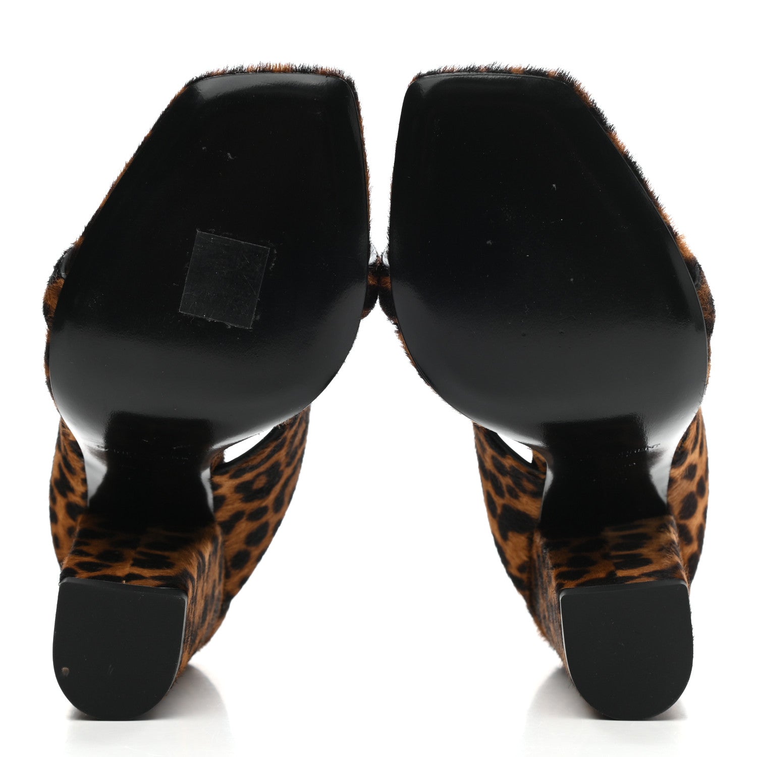 Saint Laurent Pony Hair Leopard Print Oak 100 Mule Sandals 38.5 Naturale 5 of 9