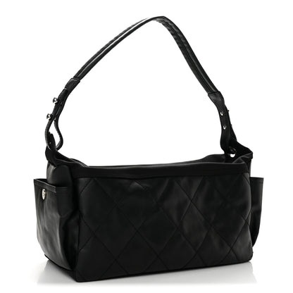 Chanel Coated Canvas Quilted Paris Biarritz Shoulder Bag Black 3 of 12