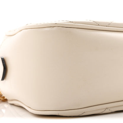 Gucci Calfskin Matelasse Small GG Marmont Chain Shoulder Bag White 9 of 11