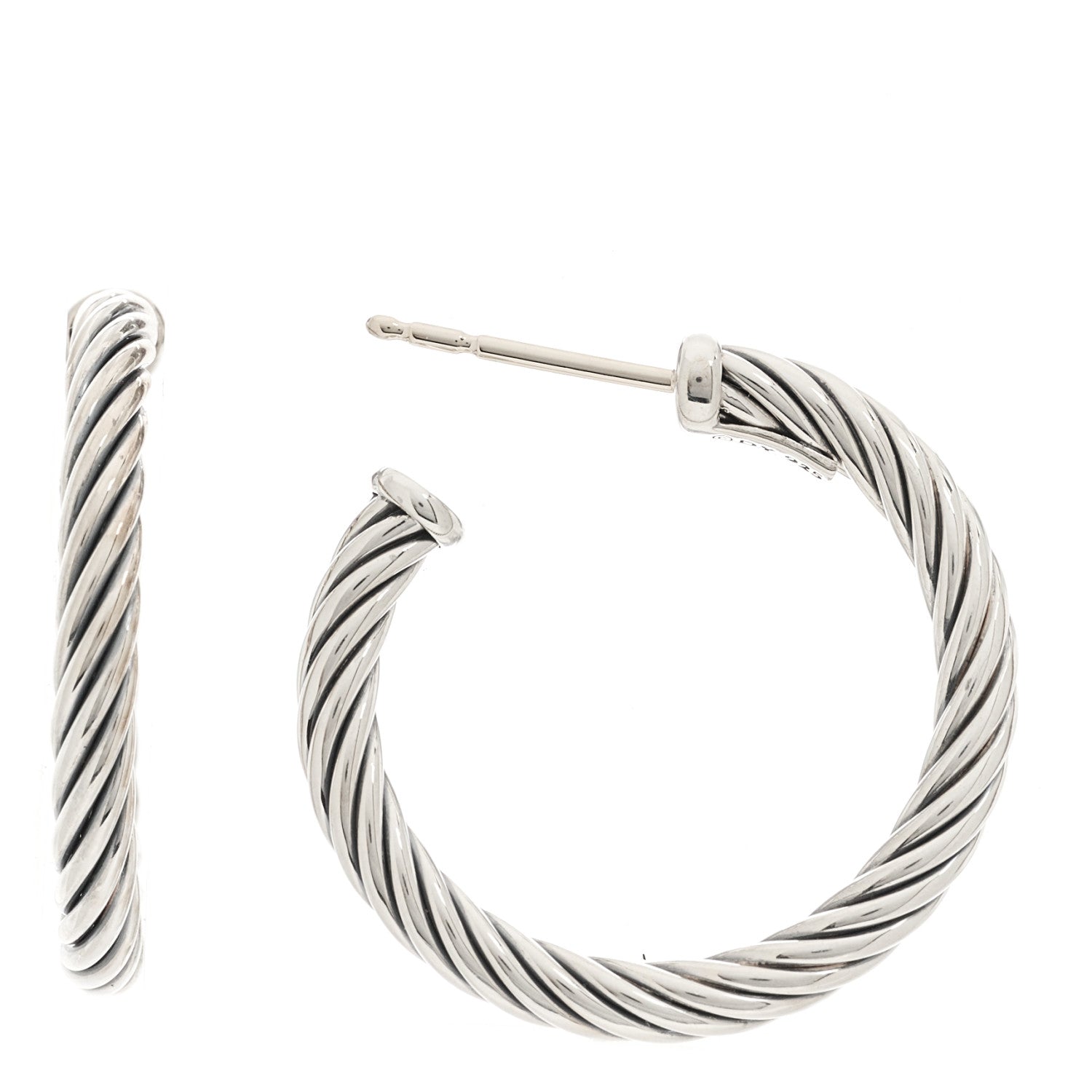 David Yurman Sterling Silver Small Cable Classics Hoop Earrings 1 of 4