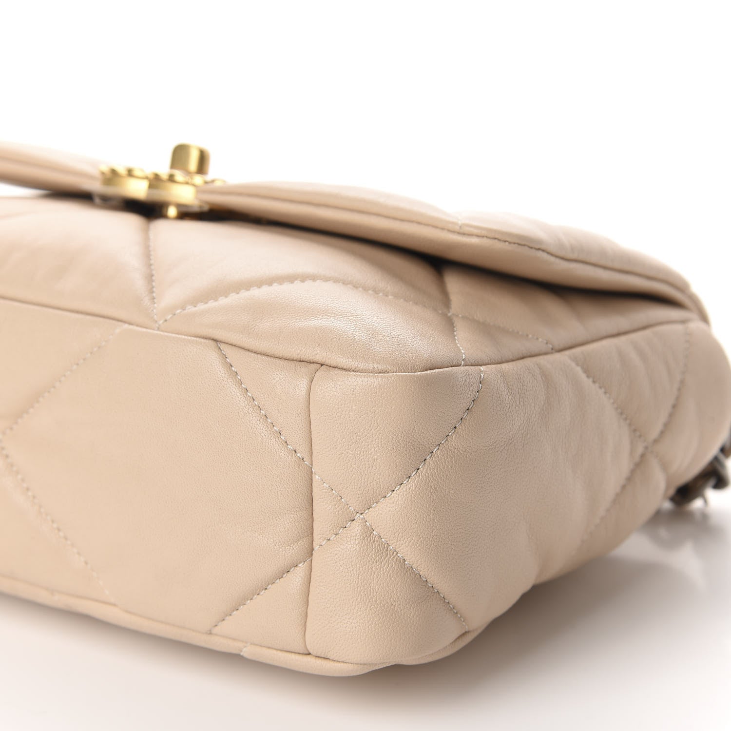 Chanel Lambskin Quilted Medium 19 Flap Beige 7 of 10