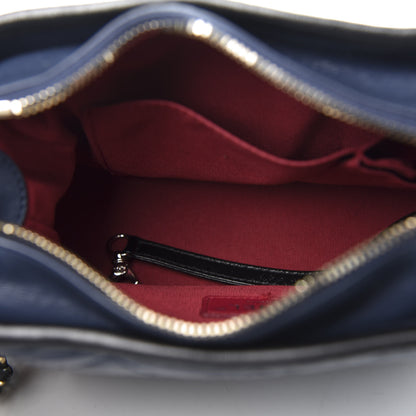 Chanel Aged Calfskin Quilted Small Gabrielle Hobo Navy Black 5 of 11