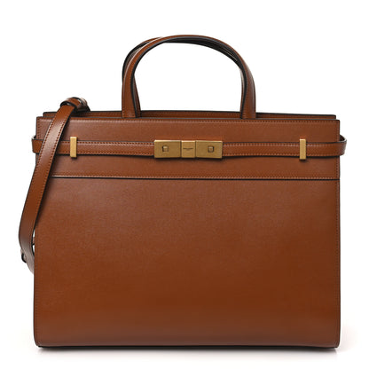 Saint Laurent Calfskin Small Manhattan Shopper Tote Brick Ebony Dark 1 of 8
