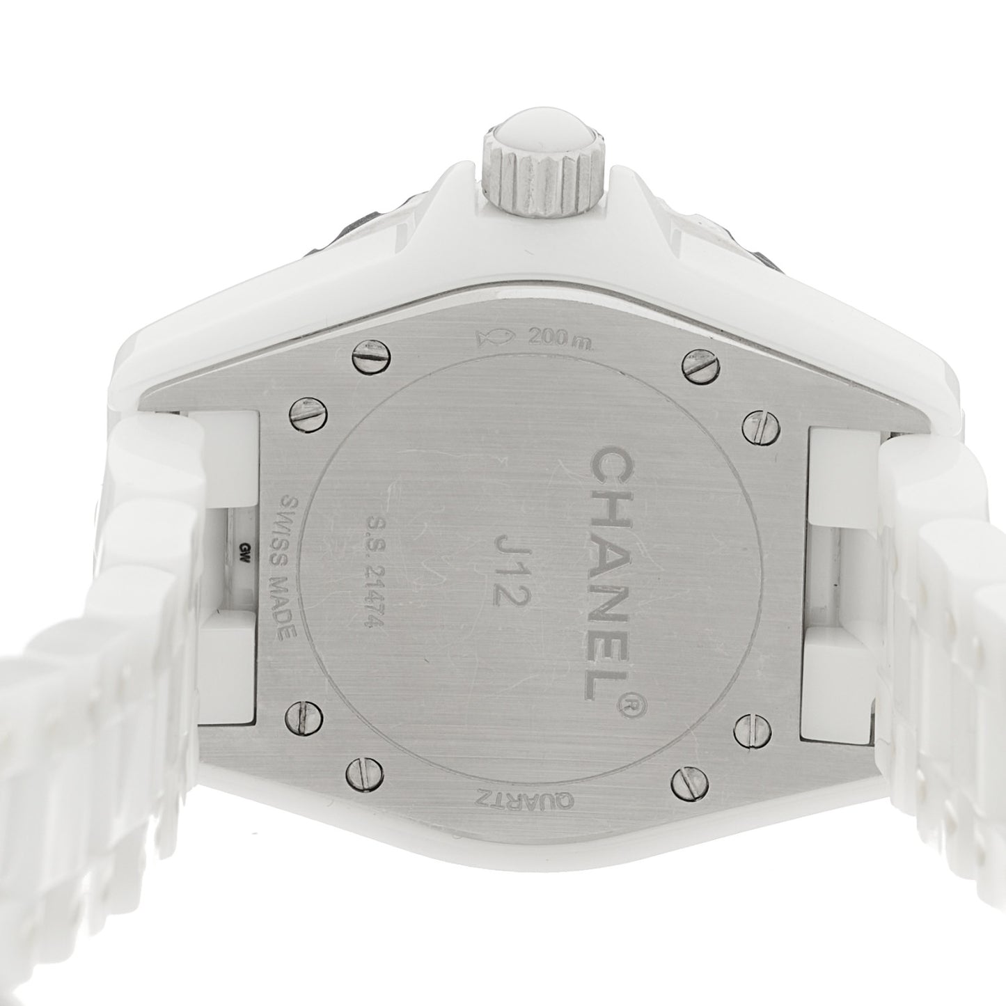Stainless Steel Ceramic 33mm J12 Quartz Watch White