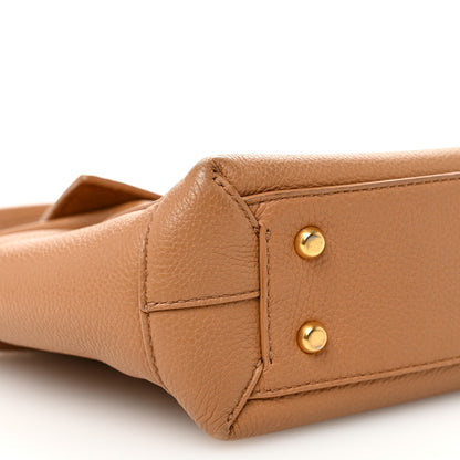 Bottega Veneta Grained Calfskin Maxi Intrecciato Small Arco Caramel 8 of 11