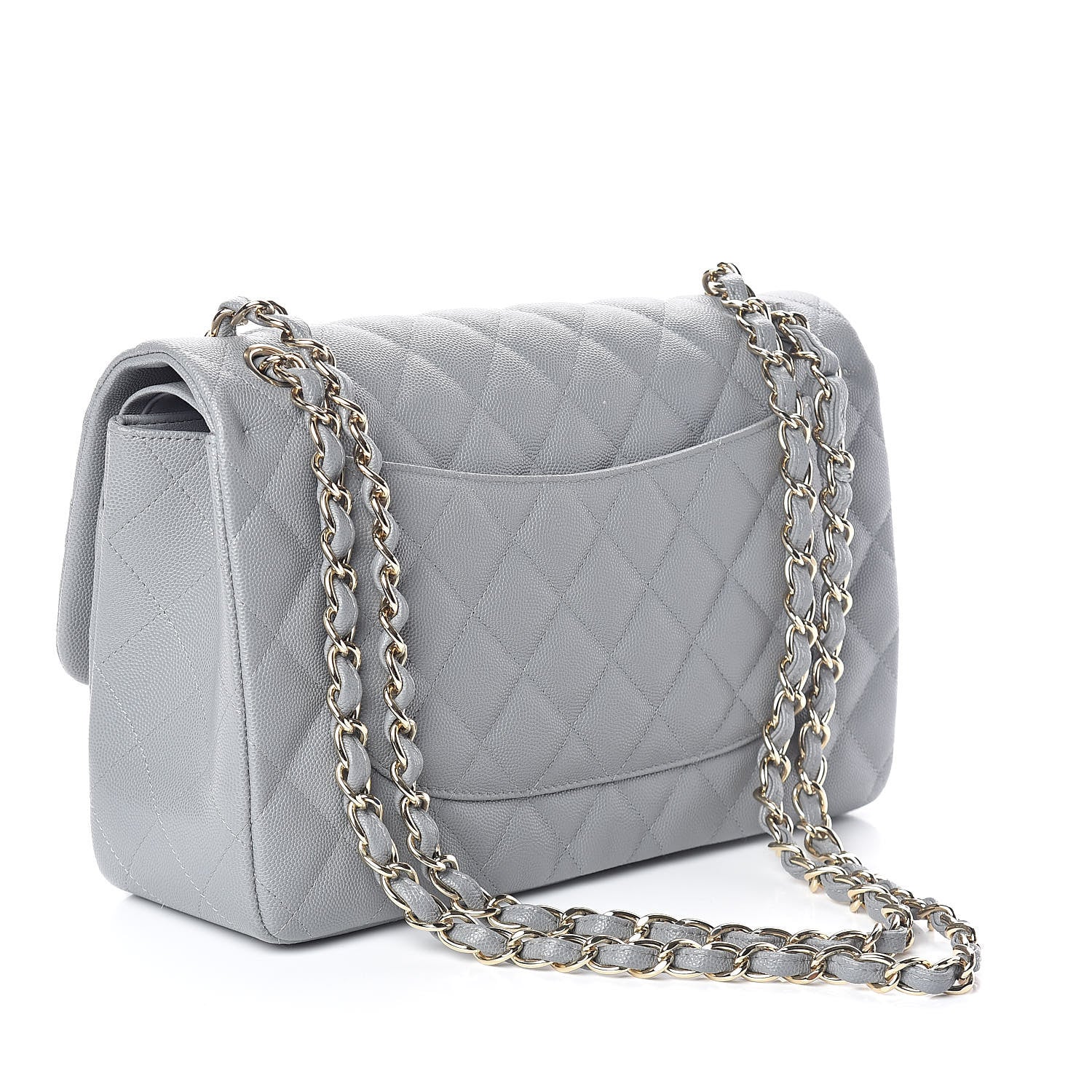 Chanel Caviar Quilted Jumbo Double Flap Dark Grey 3 of 10