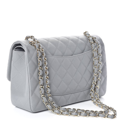 Chanel Caviar Quilted Jumbo Double Flap Dark Grey 3 of 10