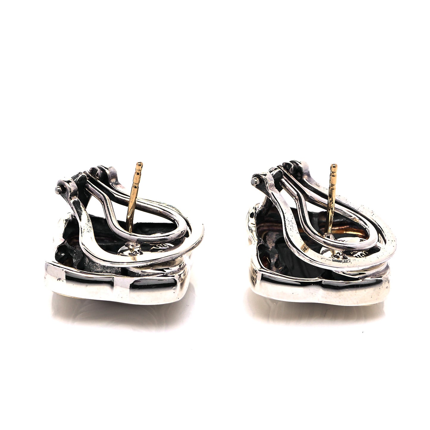 Sterling Silver 18K Yellow Gold Quatrefoil Earrings