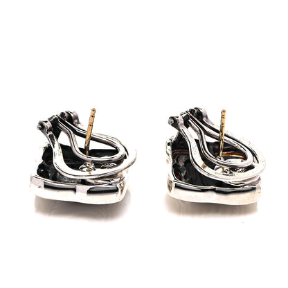 David Yurman Sterling Silver 18K Yellow Gold Quatrefoil Earrings 3 of 6