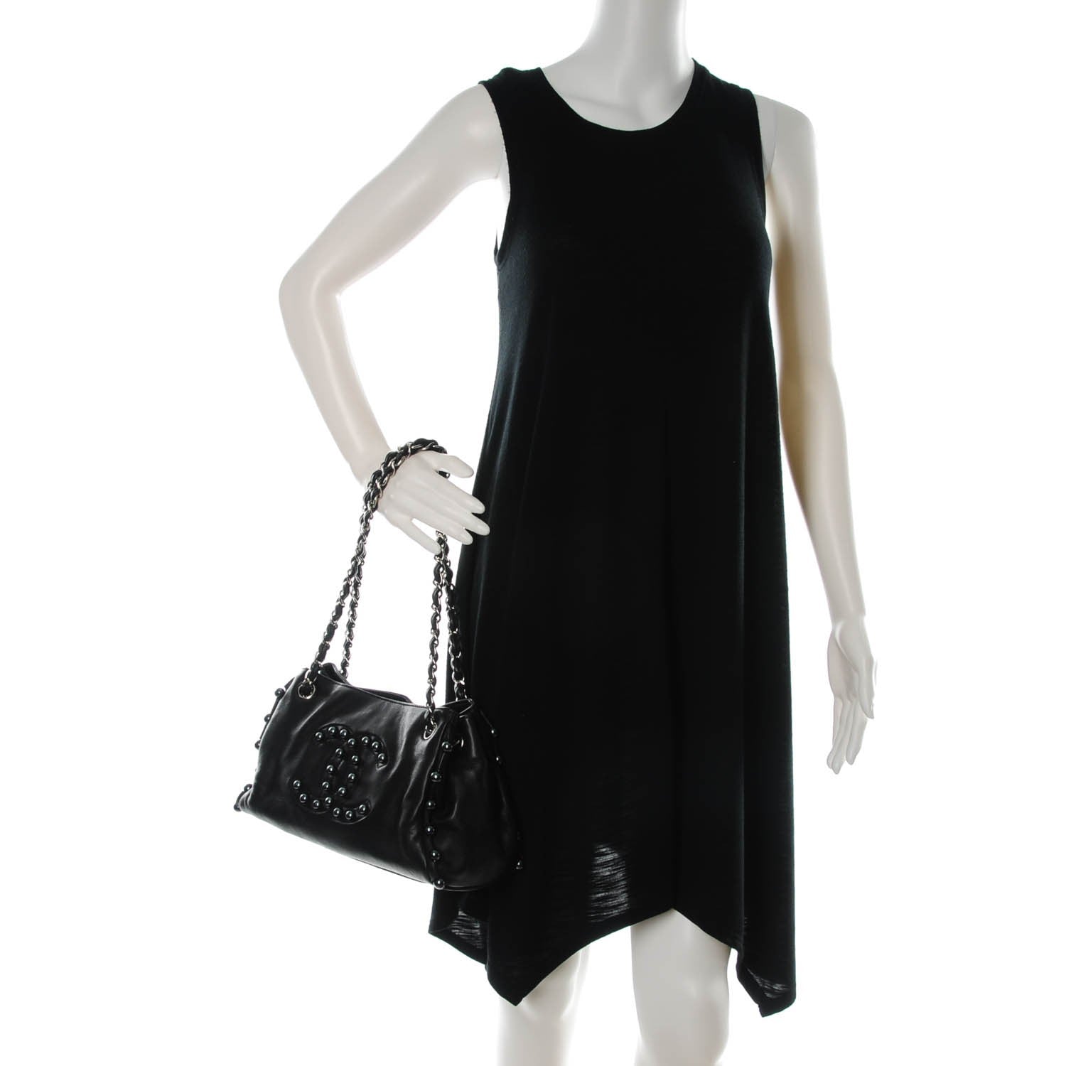 Chanel Lambskin Pearl Obsession Tote Black 2 of 7