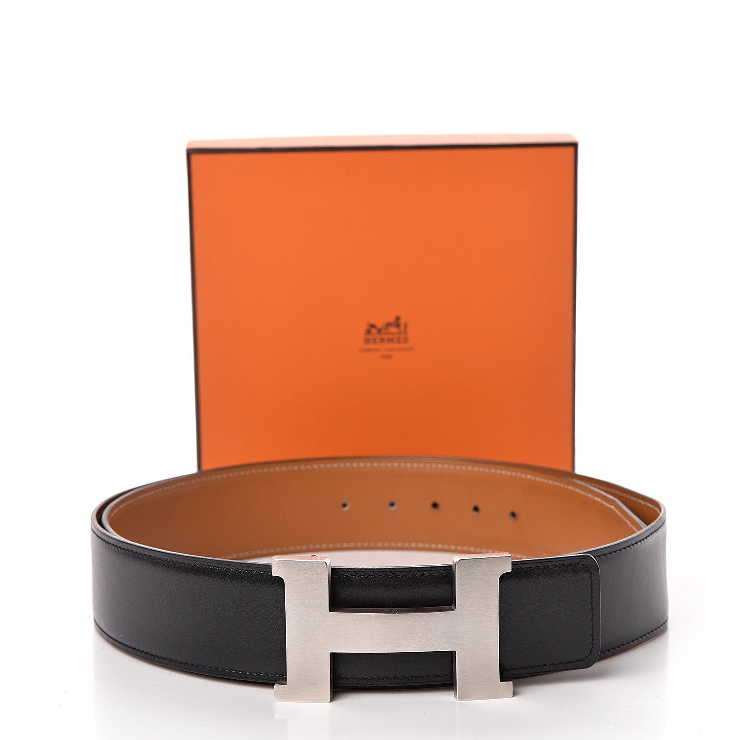 Hermes Box Chamonix 42mm Constance H Belt 110 Black Natural 11 of 11