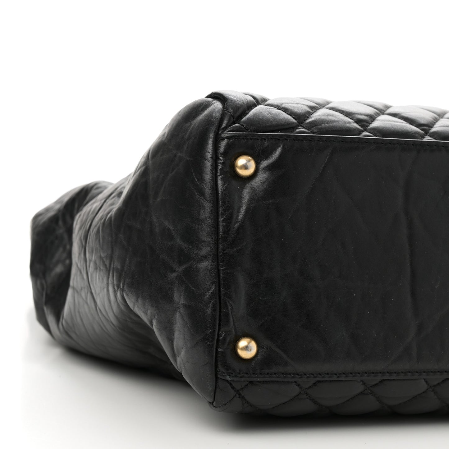 Lambskin Quilted Medium New Bubble North South Tote Black