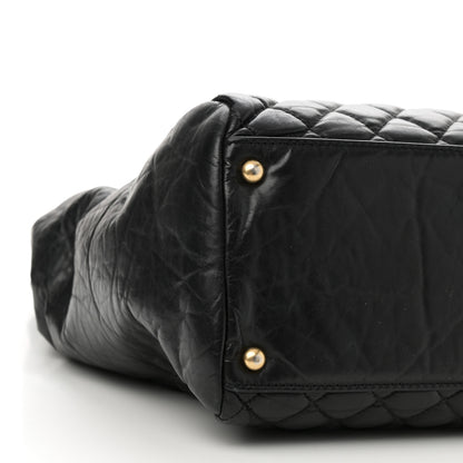 Chanel Lambskin Quilted Medium New Bubble North South Tote Black 9 of 10