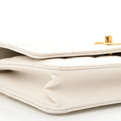 Chanel Caviar Quilted Twist Your Buttons Wallet On Chain WOC White 10 of 14