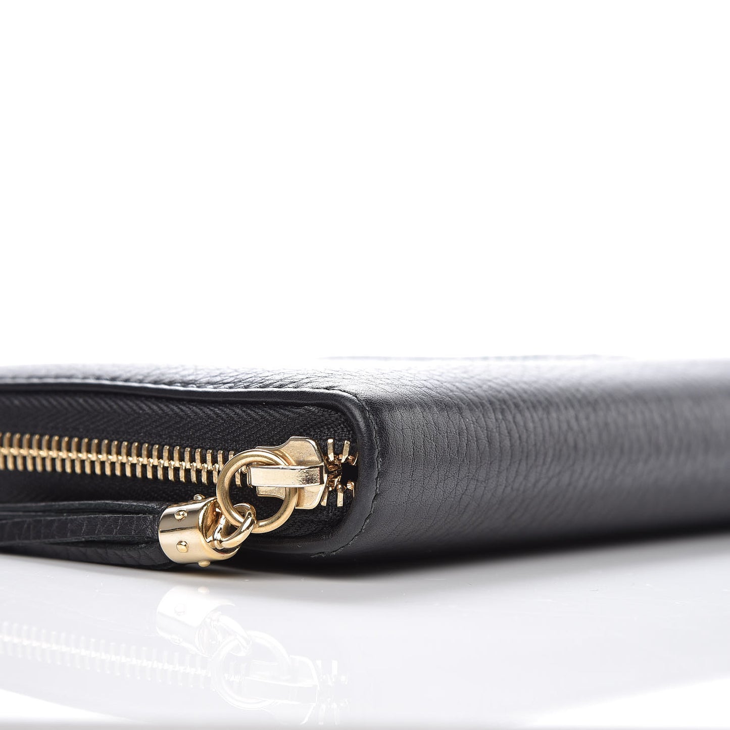 Calfskin Soho Zip Around Wallet Black
