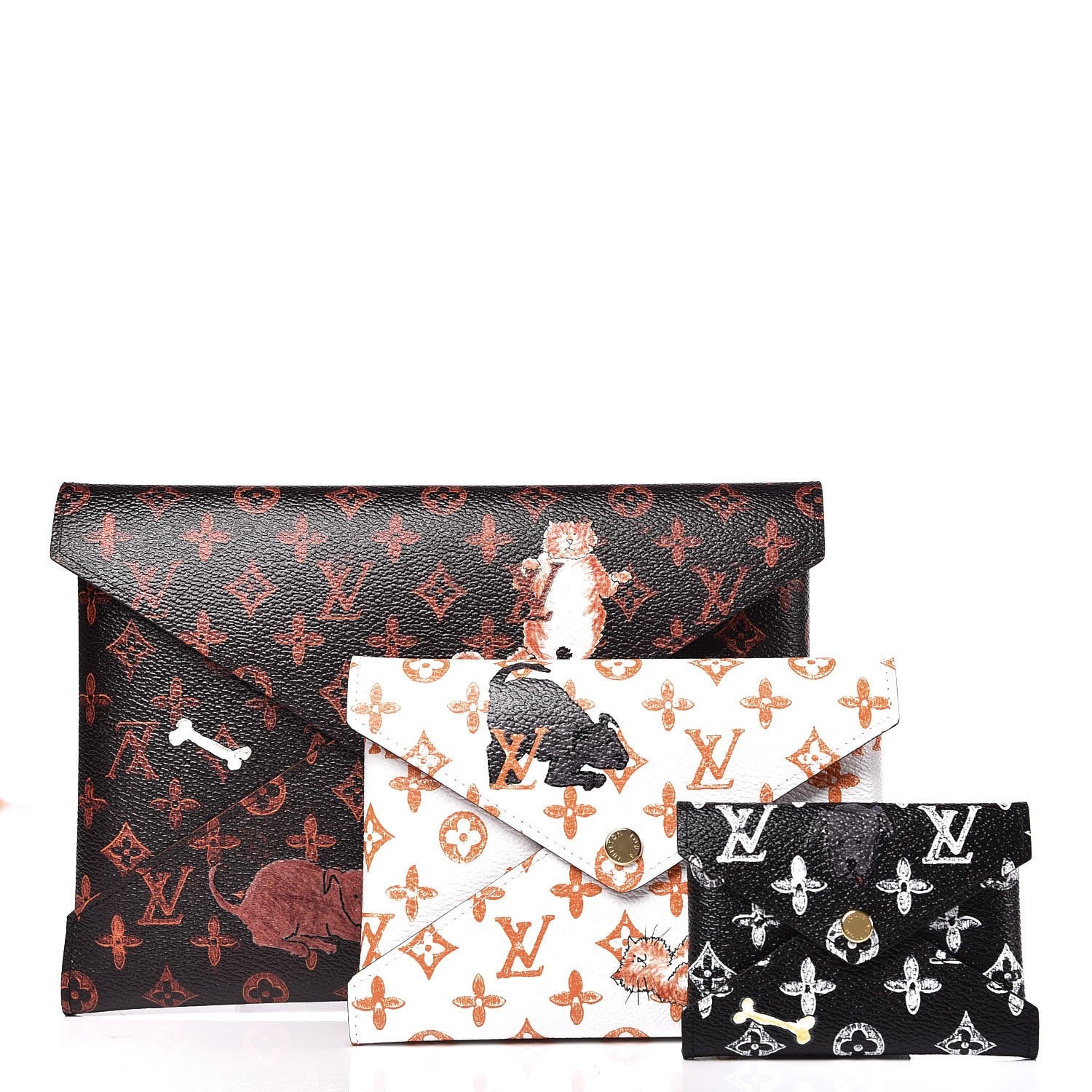 Louis Vuitton Catogram Kirigami Pochette Set Marron White Black 5 of 9