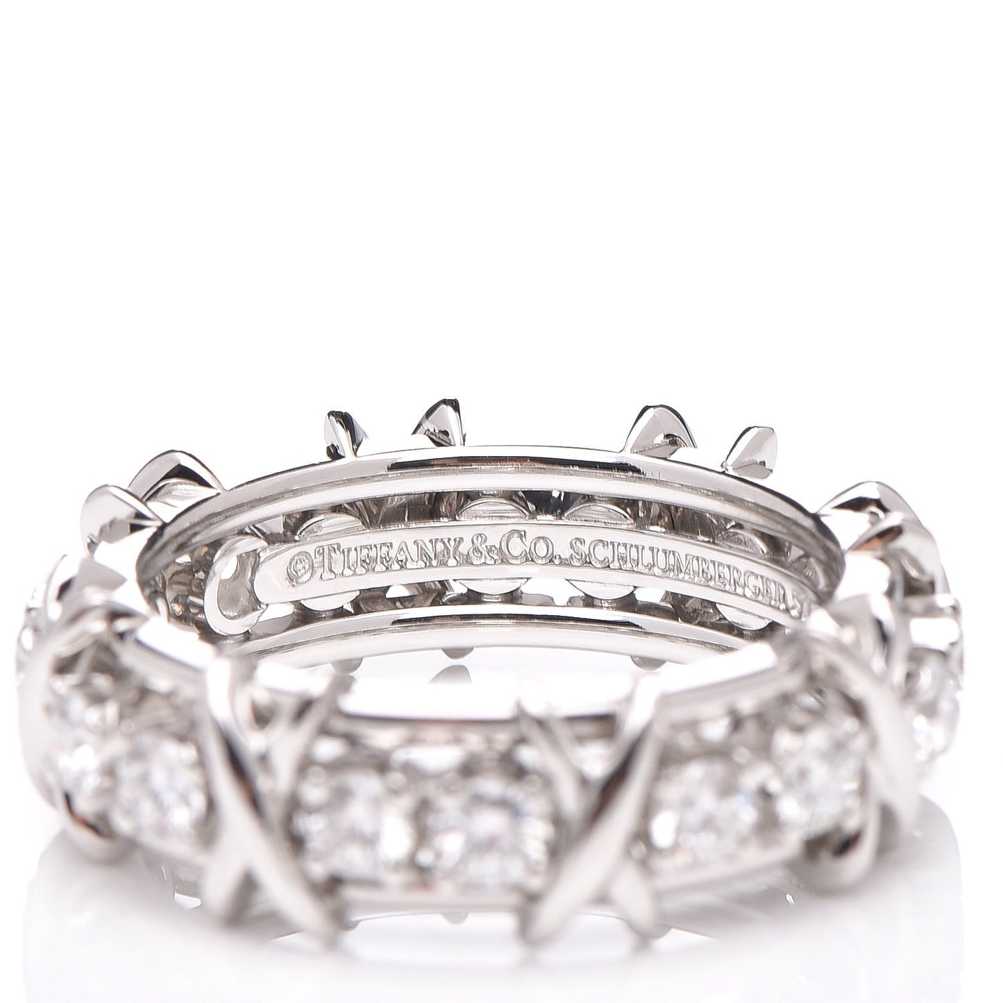 Platinum Diamond Schlumberger Sixteen Stone Ring 52 6