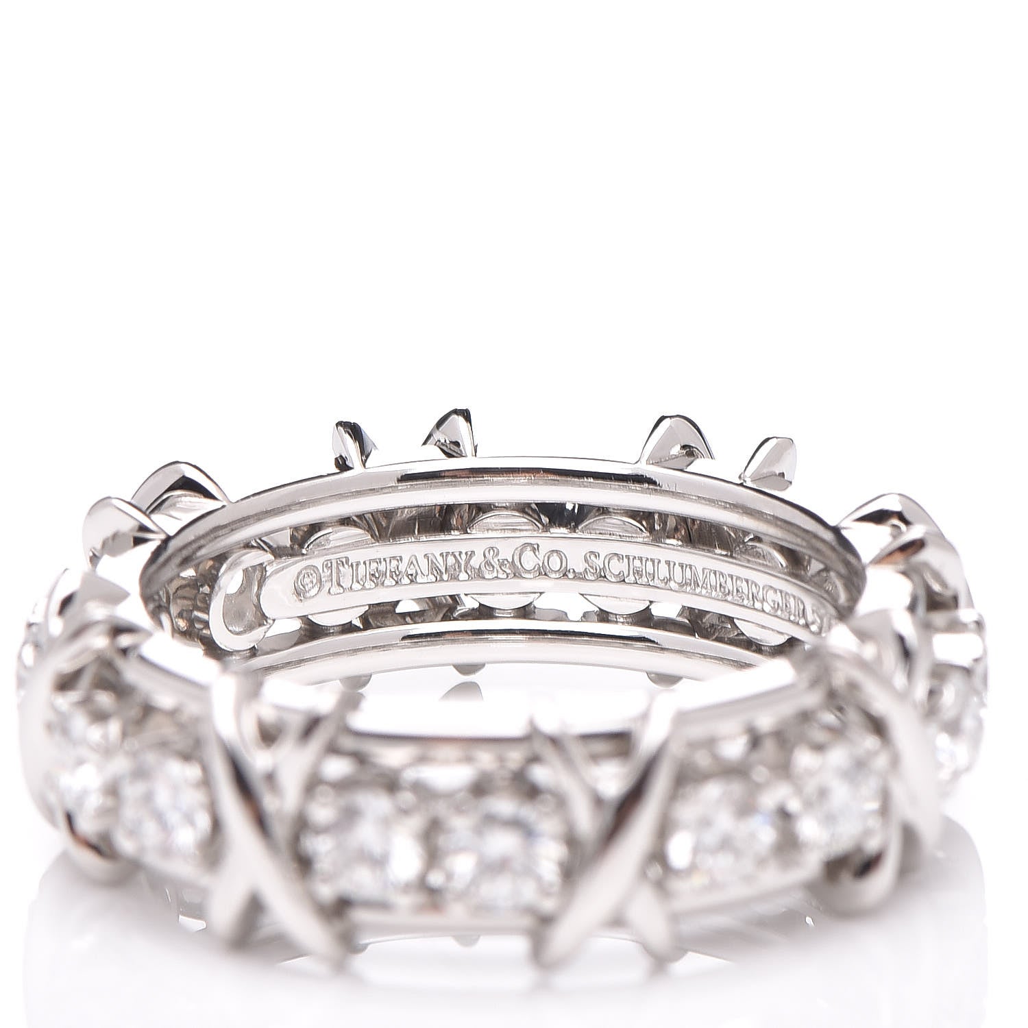Tiffany Platinum Diamond Schlumberger Sixteen Stone Ring 52 6 4 of 6