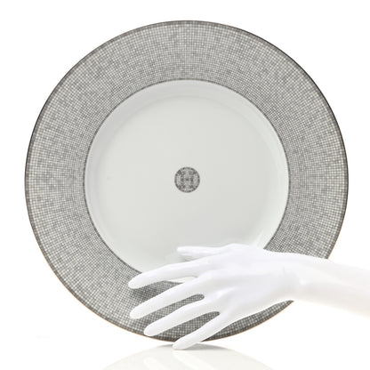 Hermes Porcelain Mosaique Au 24 Platine Presentation Plate Set of 2 2 of 6