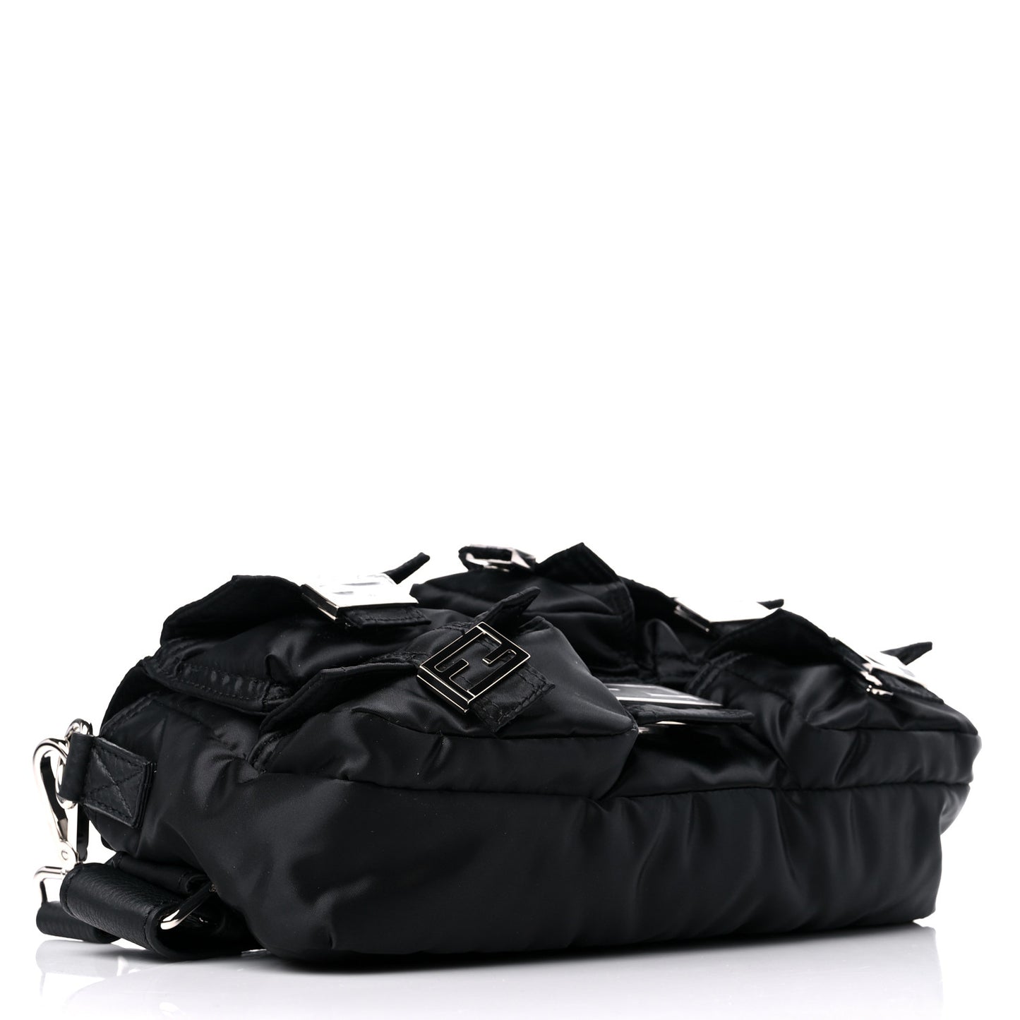 Econyl Cuoio Romano Multipocket Baguette Black