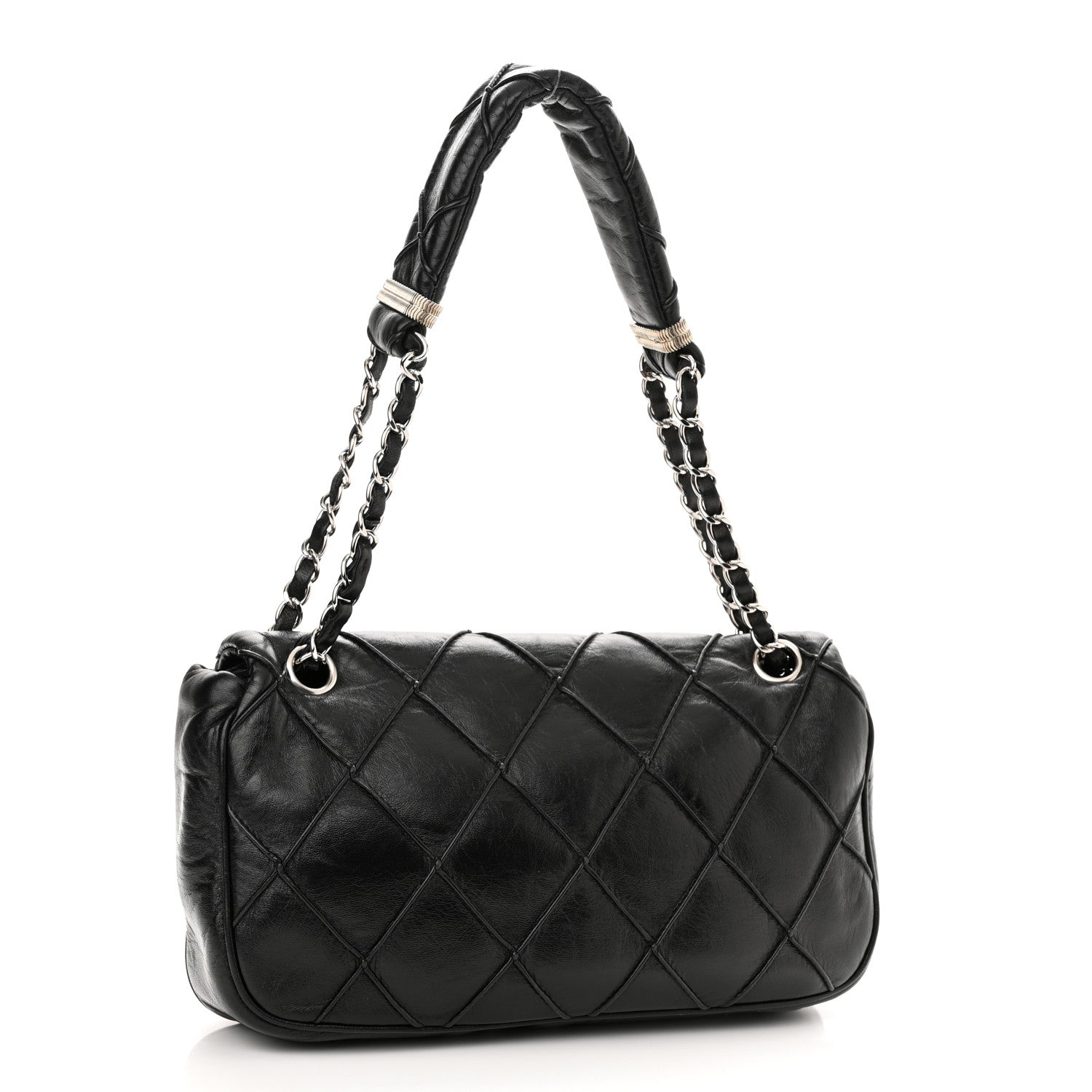 Chanel Lambskin Quilted Giant CC Flap Shoulder Bag Black 2 of 10