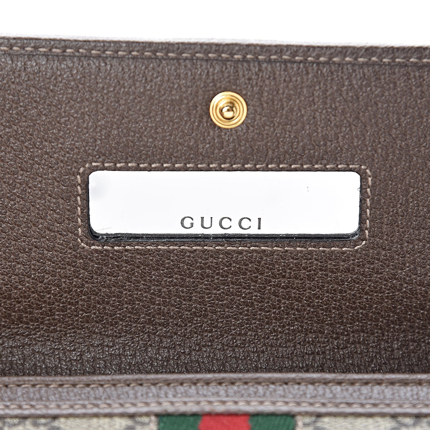 Gucci GG Supreme Monogram Web Ophidia Wallet On Chain Brown 6 of 12