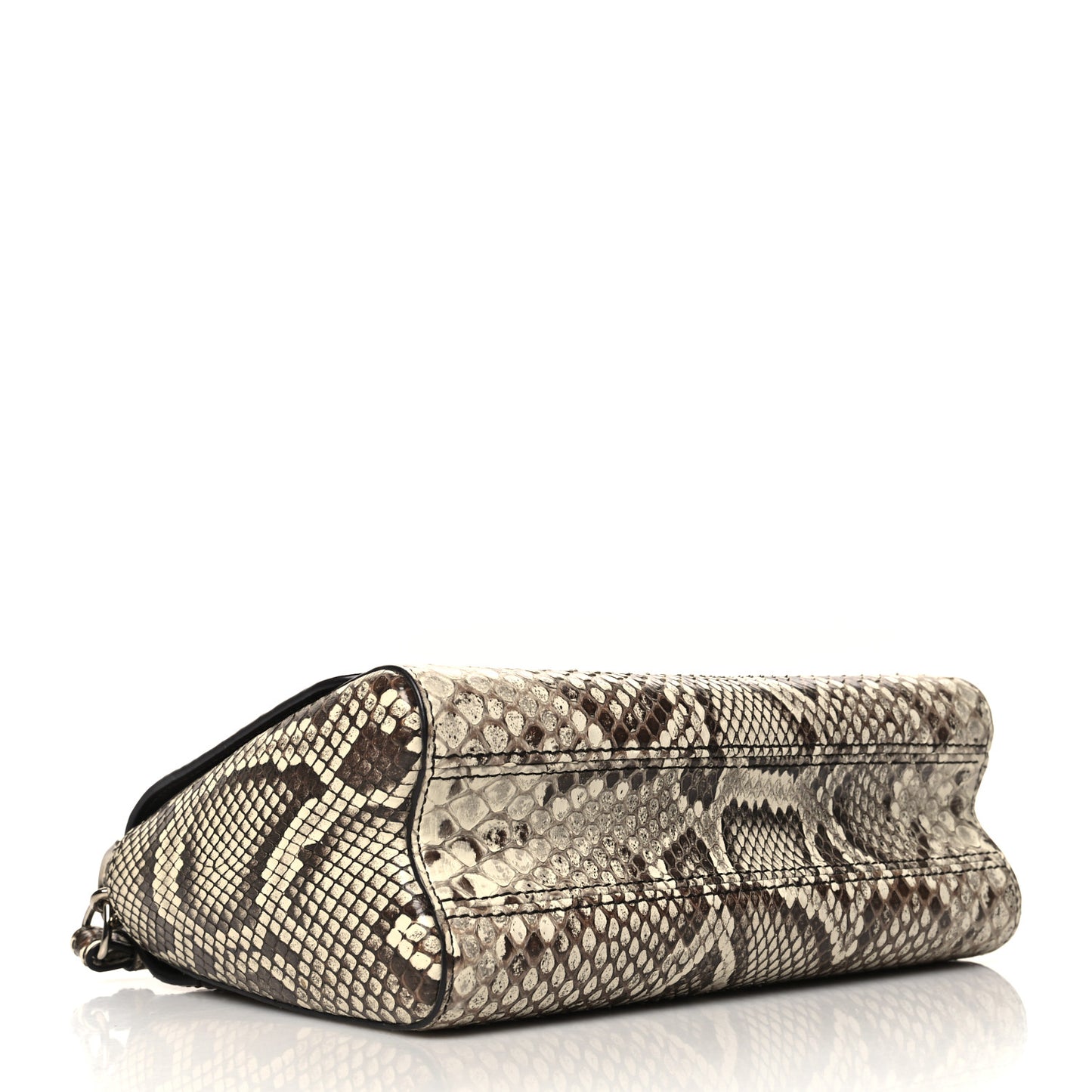Snakeskin Twist Shoulder Bag MM Brown