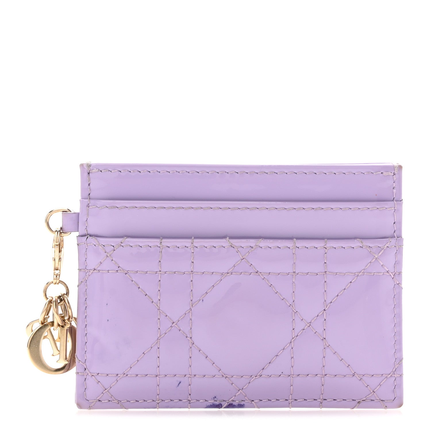 Christian Dior Patent Cannage Lady Dior Freesia Card Holder Lilac 1 of 10