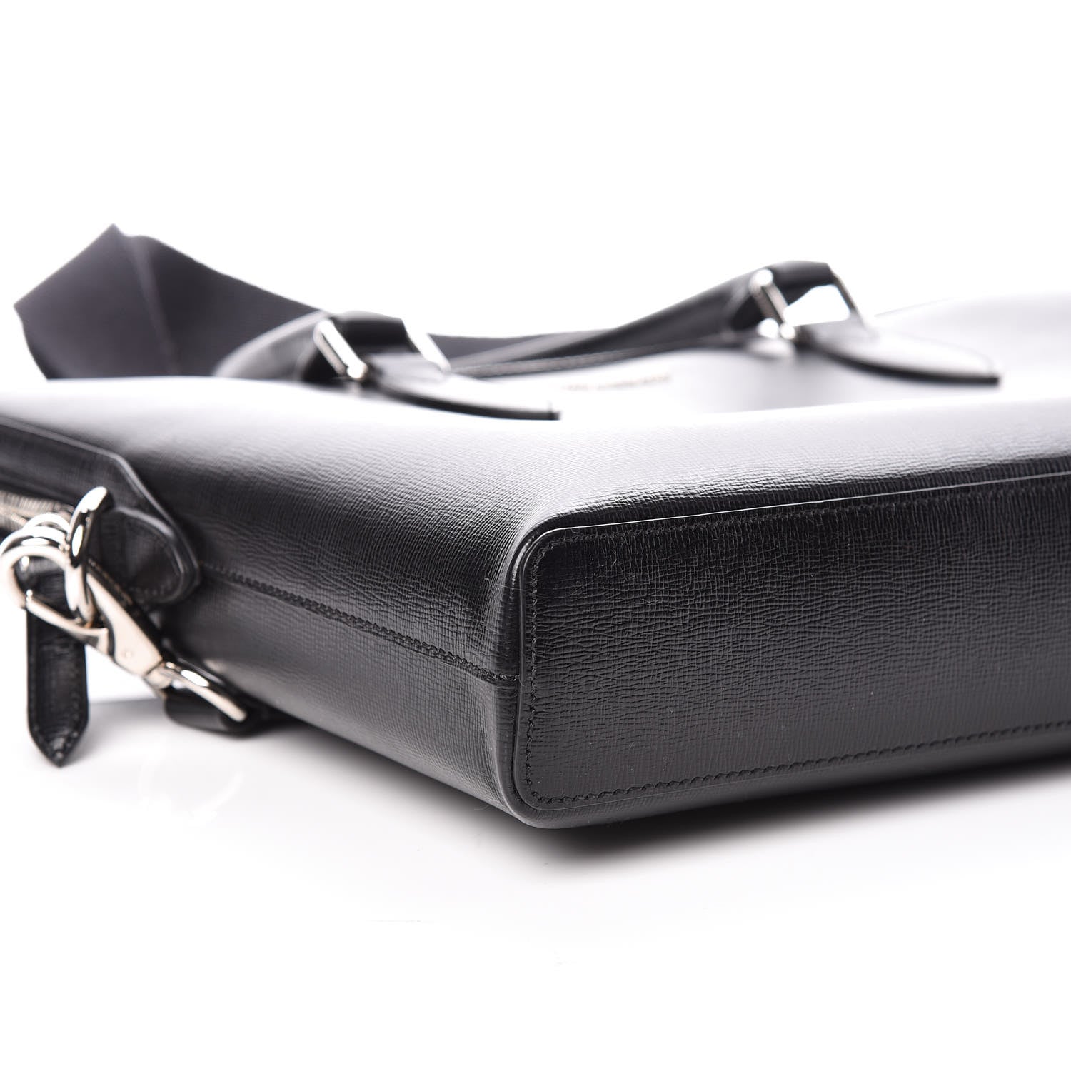 Burberry Textured Calfskin Barrow Briefcase Black 5 of 8
