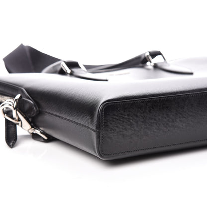 Burberry Textured Calfskin Barrow Briefcase Black 5 of 8
