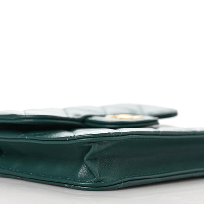 Chanel Lambskin Quilted Top Handle Flap Coin Purse With Chain Green 9 of 11