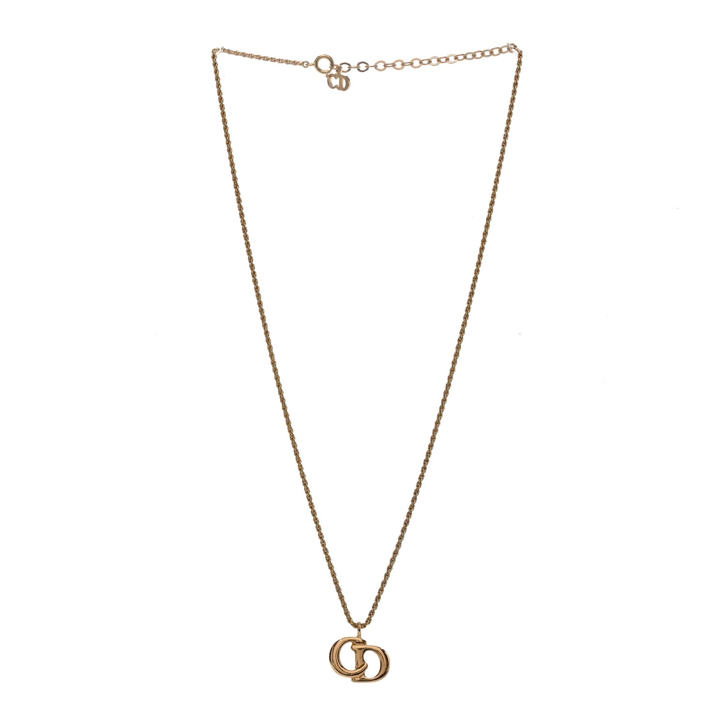 DIOR Metal CD Logo Pendant Necklace Gold