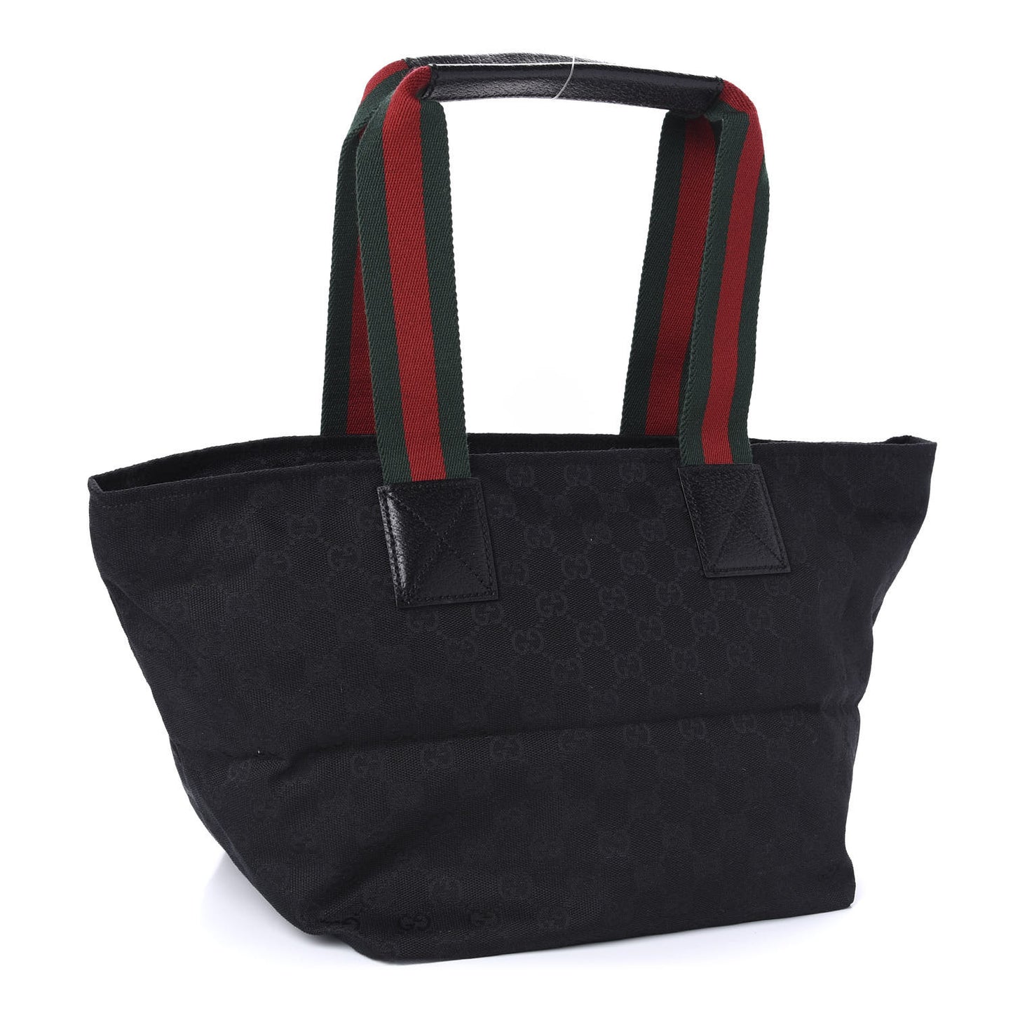 GG Monogram Medium Web Handle Bucket Tote Black