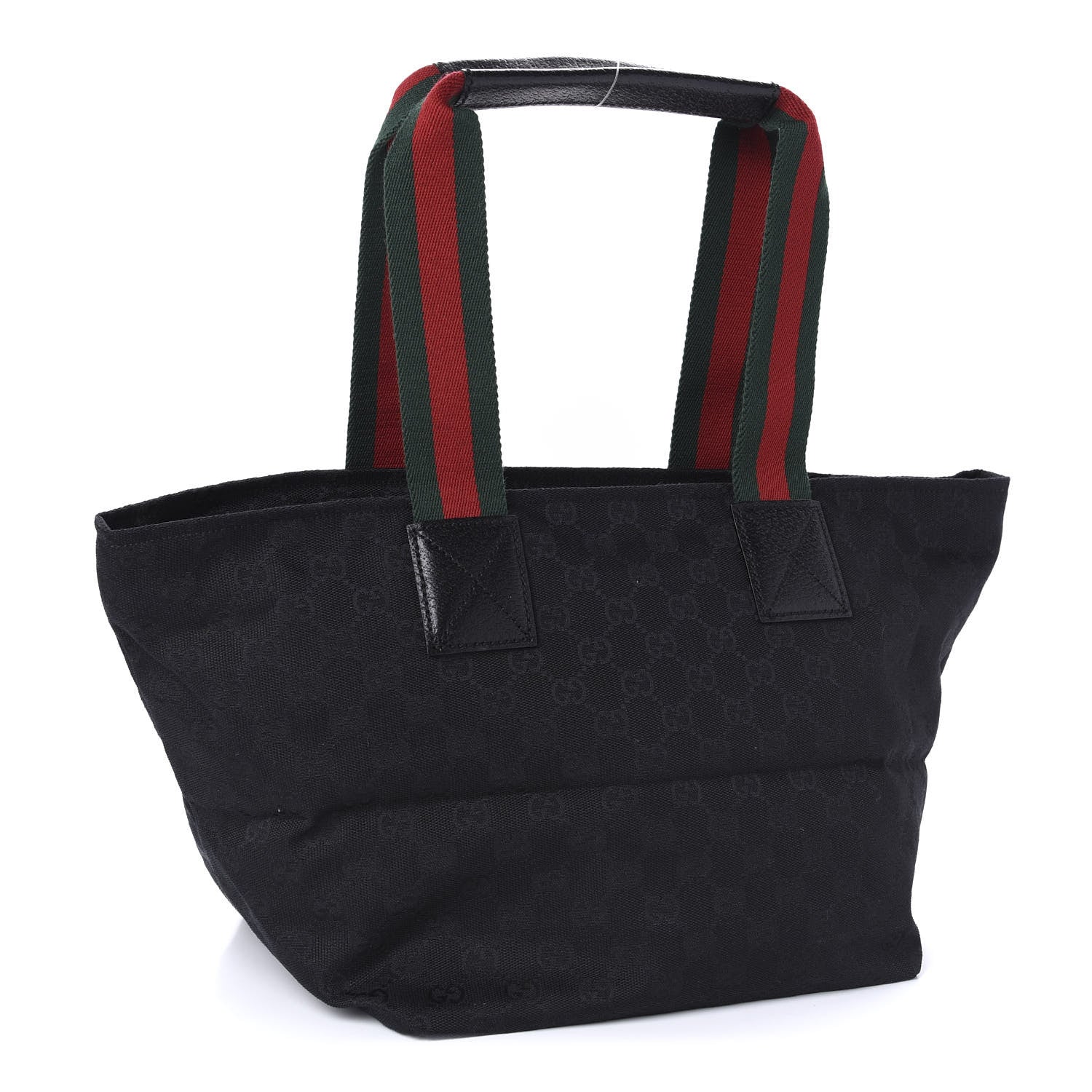 Gucci GG Monogram Medium Web Handle Bucket Tote Black 3 of 10
