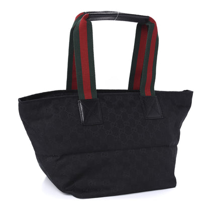 Gucci GG Monogram Medium Web Handle Bucket Tote Black 3 of 10