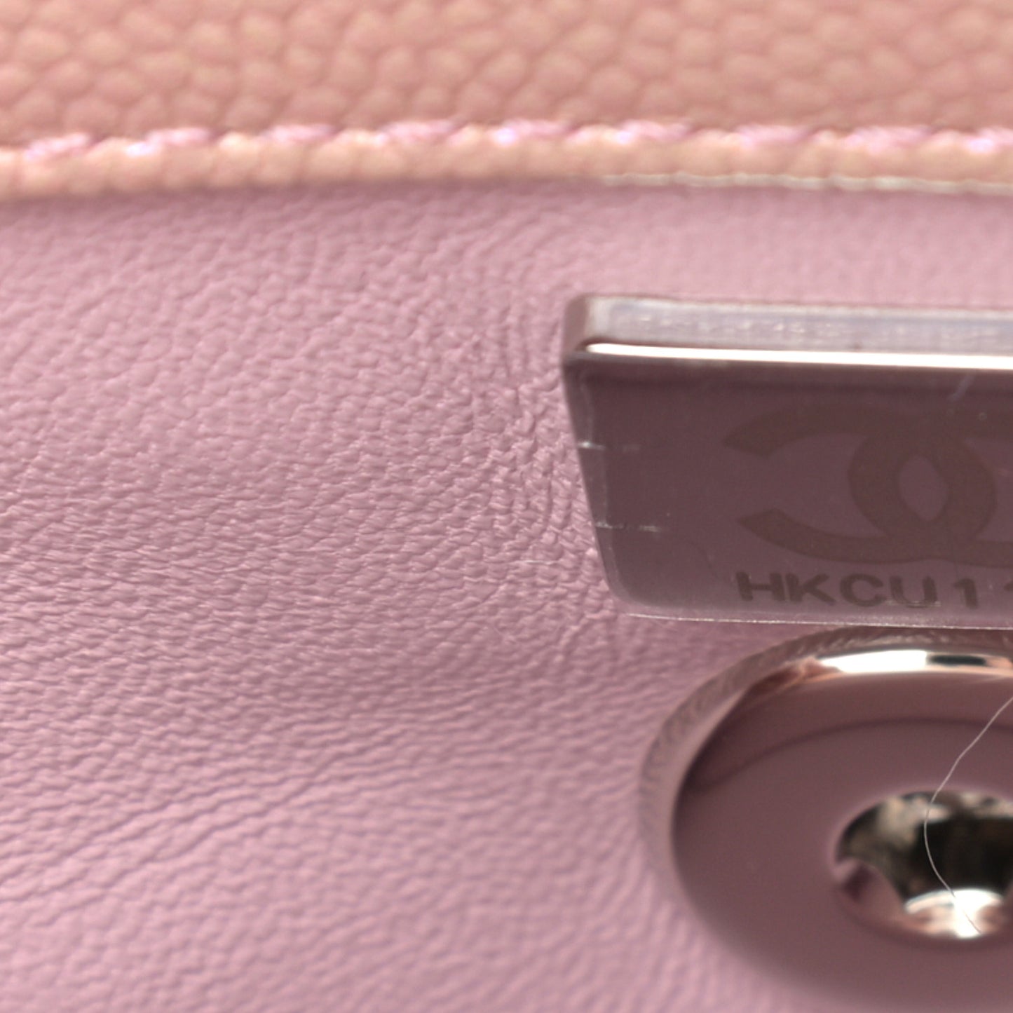 Iridescent Caviar Quilted Mini Coco Handle Flap Pink