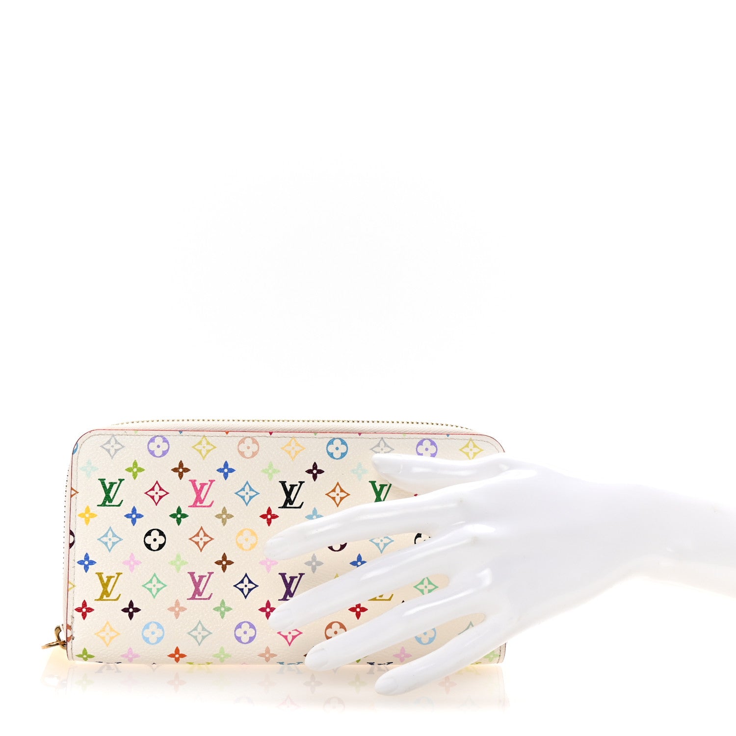 Louis Vuitton Monogram Multicolor Zippy Wallet White Litchi 2 of 8