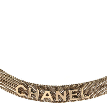 Chanel Mesh Logo Choker Necklace Gold 1 of 4