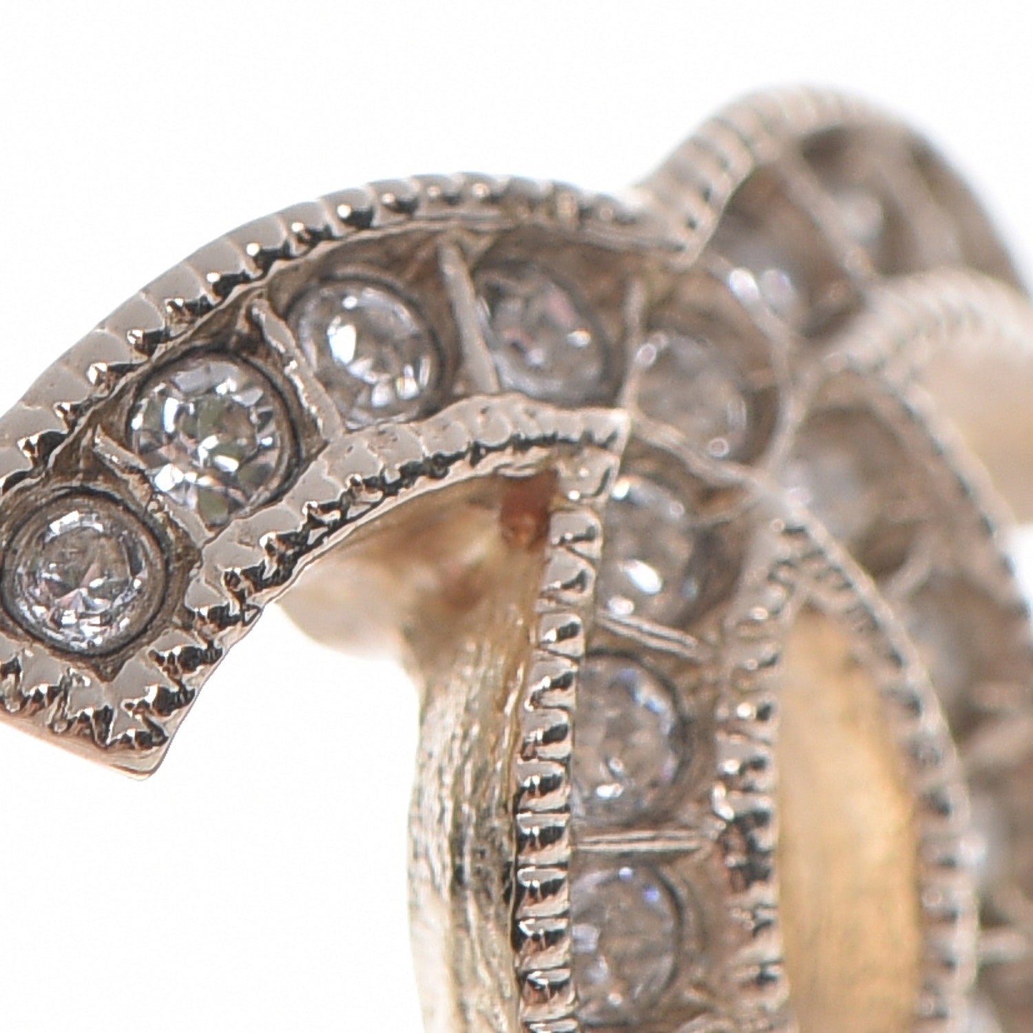 Chanel Crystal CC Earrings Gold 6 of 7