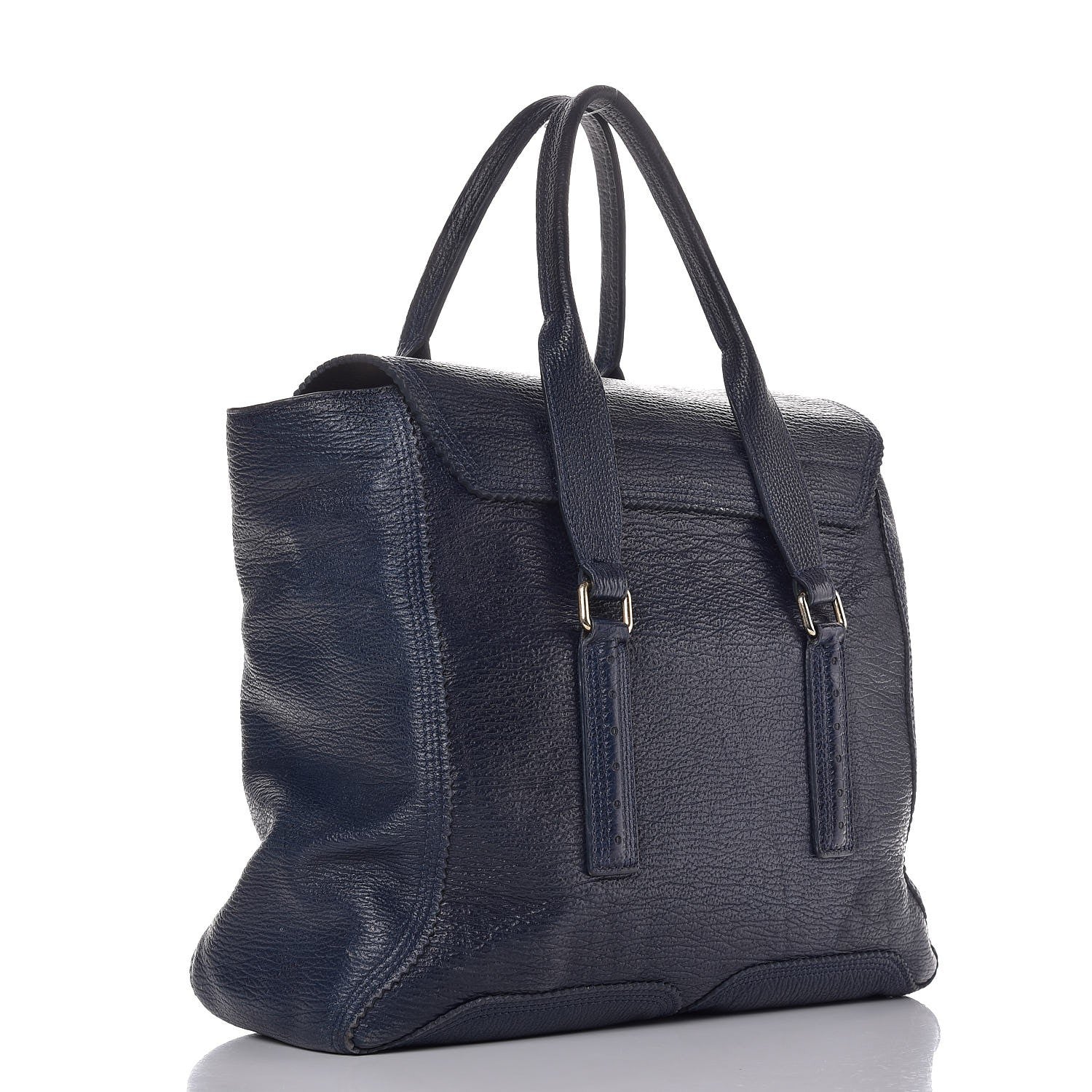 3.1 Phillip Lim 3.1 Textured Calfskin Large Pashli Satchel Ink 3 of 16