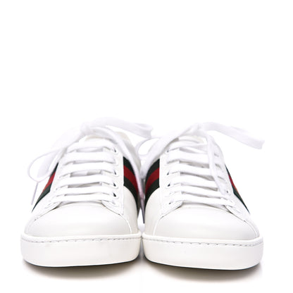Gucci Calfskin Ayers Bee Embroidered Womens Ace Sneakers 36 White Green 2 of 9