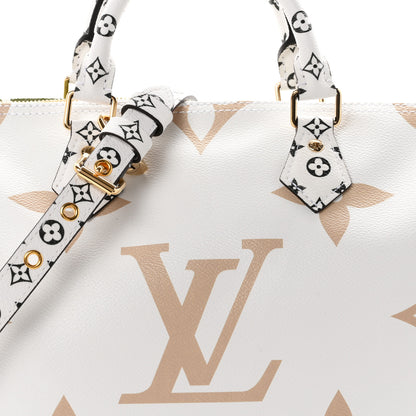 Louis Vuitton Monogram Giant Speedy Bandouliere 30 Kaki Beige 7 of 9