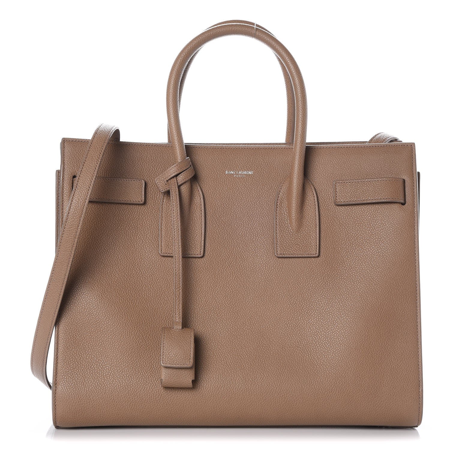 Saint Laurent Grained Calfskin Small Sac de Jour Taupe 1 of 12