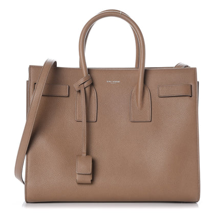 Saint Laurent Grained Calfskin Small Sac de Jour Taupe 1 of 12