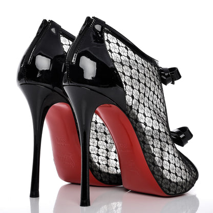 Christian Louboutin Patent Fishnet Lace Empiralta 120 Sandals 39.5 Black 4 of 8