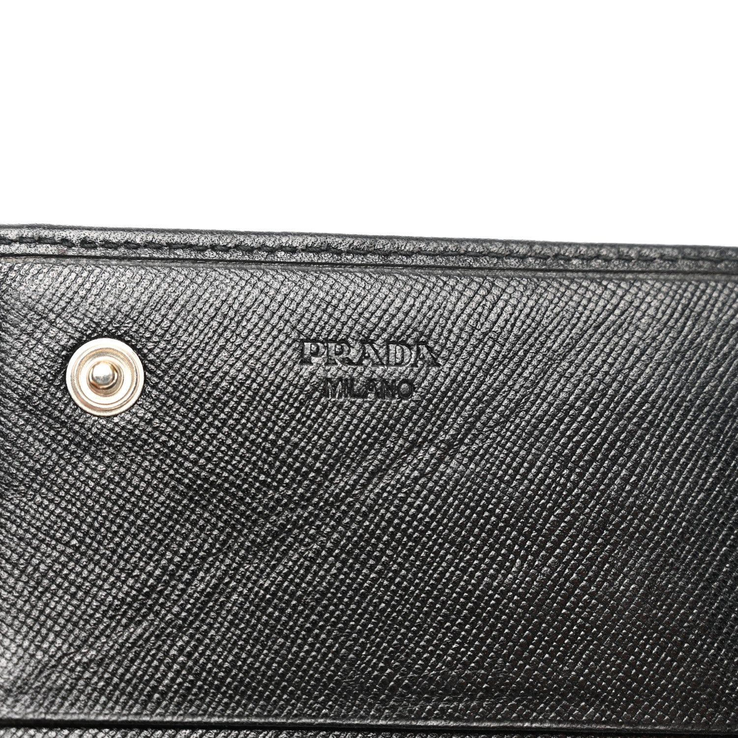 Prada Saffiano Metal Continental Flap Wallet Black 7 of 11