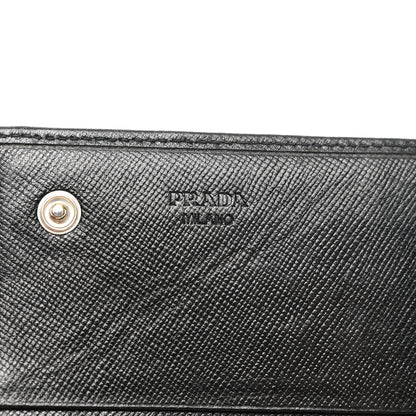 Prada Saffiano Metal Continental Flap Wallet Black 7 of 11